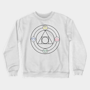 The philosopher's stone and the elements of nature, creative design - Creative illustration Crewneck Sweatshirt